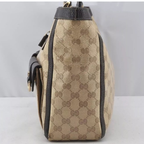 GUCCI GG Crystal Abbey Shoulder Tote Bag GG PVC Leather Brown 🤎 - Picture 4 of 16